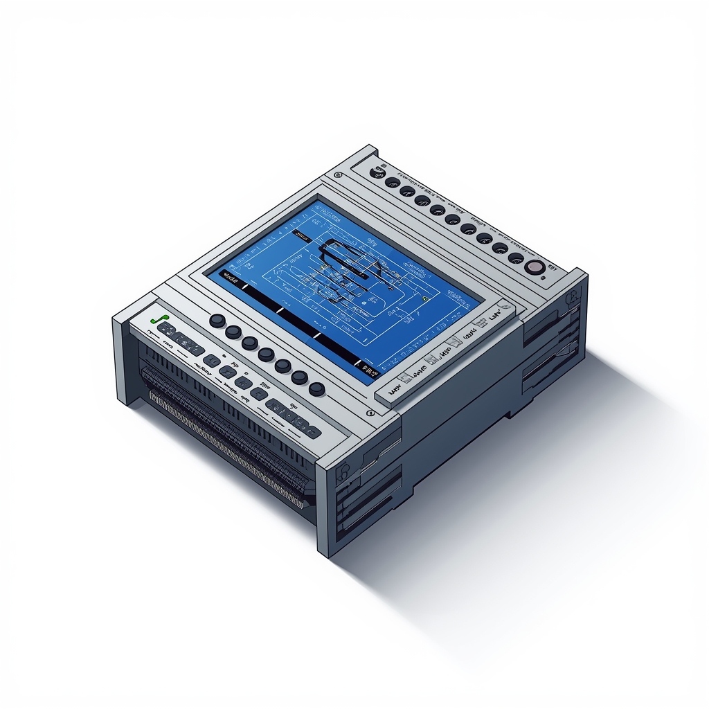 lucid-origin_A_detailed_digital_illustration_of_a_Programmable_Logic_Controller_PLC_with_a_re-0