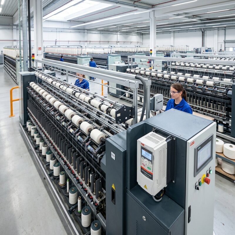 Inverter VFD zoncn mengoptimalkan kecepatan mesin pintal di pabrik tekstil modern
